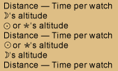 Table of celestial observation calculations transcribed below